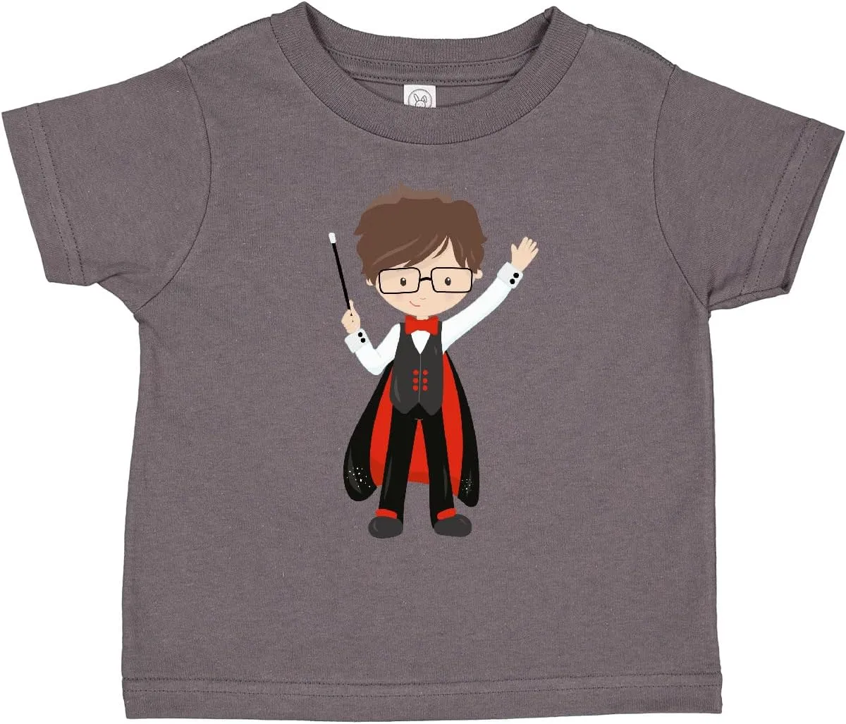 inktastic Magician Boy, Brown Hair, Magic Trick, Wand Toddler T-Shirt