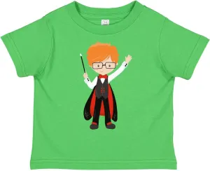 inktastic Magician Boy, Orange Hair, Magic Trick, Wand Toddler T-Shirt