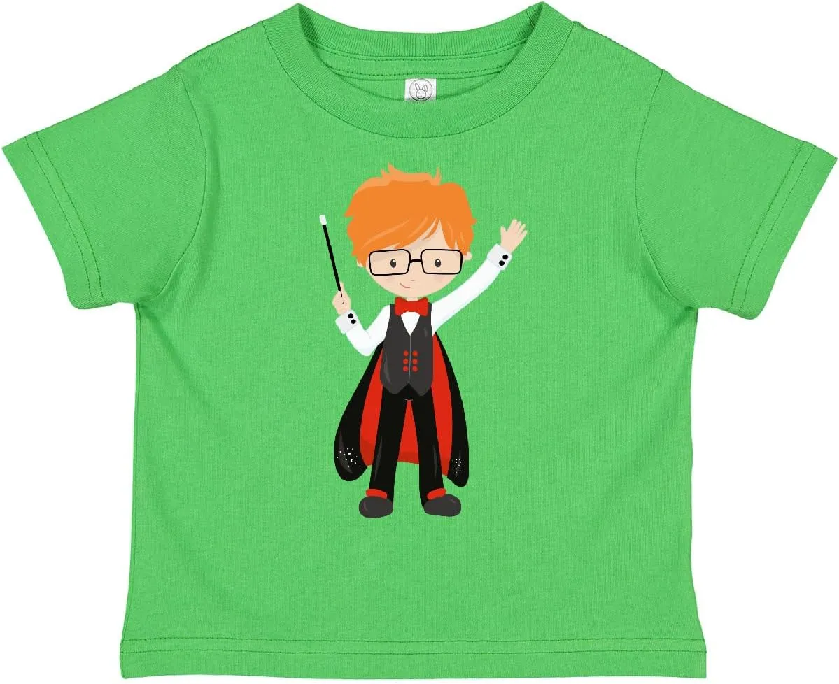 inktastic Magician Boy, Orange Hair, Magic Trick, Wand Toddler T-Shirt