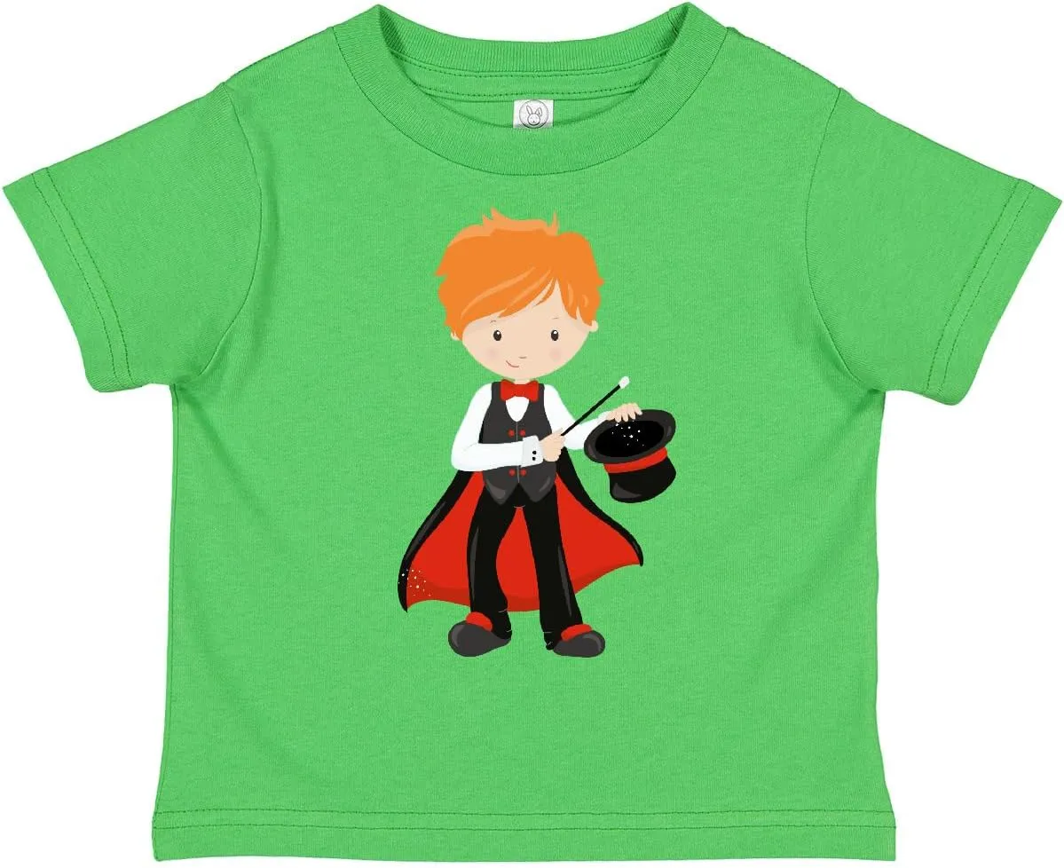 inktastic Magician Boy, Orange Hair, Magic Wand, Hat Toddler T-Shirt