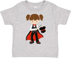 inktastic Magician Girl, Brown Hair, Magic Wand, Hat Toddler T-Shirt