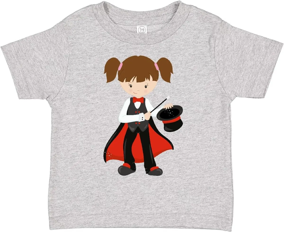 inktastic Magician Girl, Brown Hair, Magic Wand, Hat Toddler T-Shirt