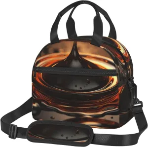 Insulated Lunch Bag Lunch Box for Men Women Orange Water Droplets Lunchbox Lunch Tote Bag for Picnic Working