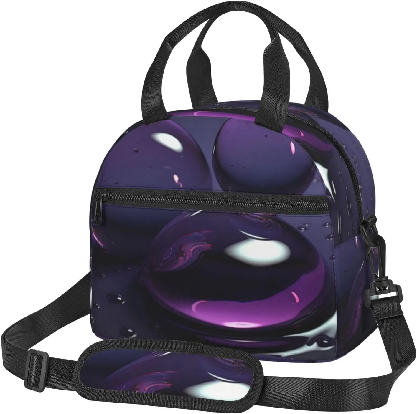 Insulated Lunch Bag Lunch Box for Men Women Water Droplets Lunchbox Lunch Tote Bag for Picnic Working