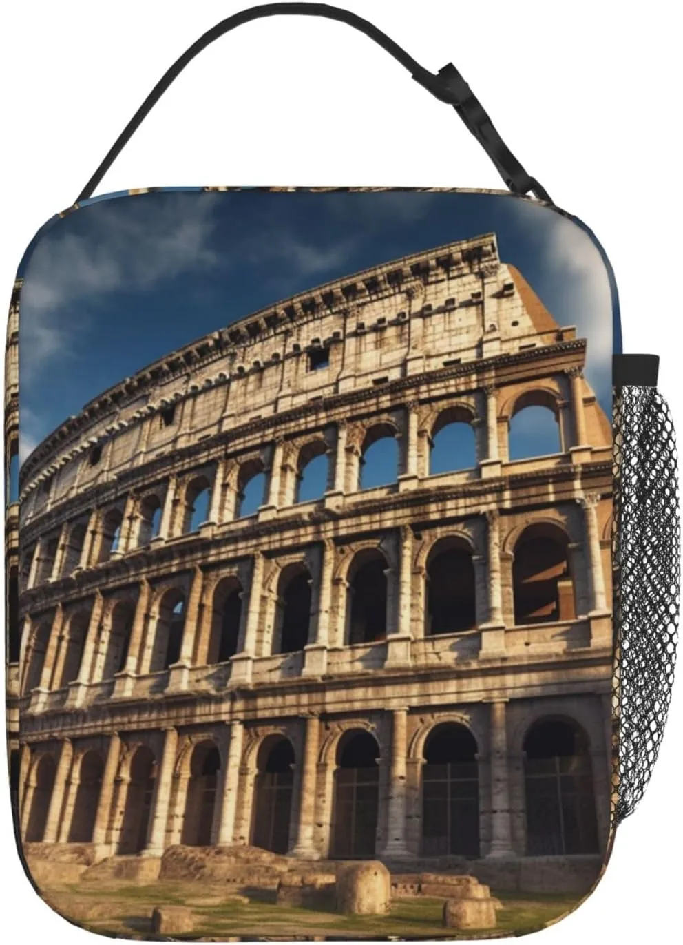 Insulated Lunch Bag Lunch Box for Women Ancient architecture Lunch Box with Side Pocket Durable Reusable Lunch Tote bag