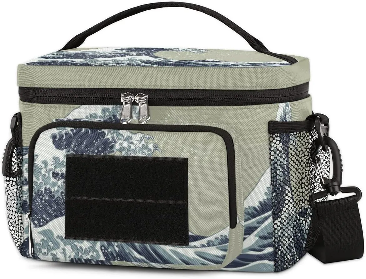 Insulated Lunch Bag Women/Men,With Side Pockets And Shoulder Strap,Lunch Cooler Bag Lunch Cooler for Women Men Work-Kanagawa Surf Lane