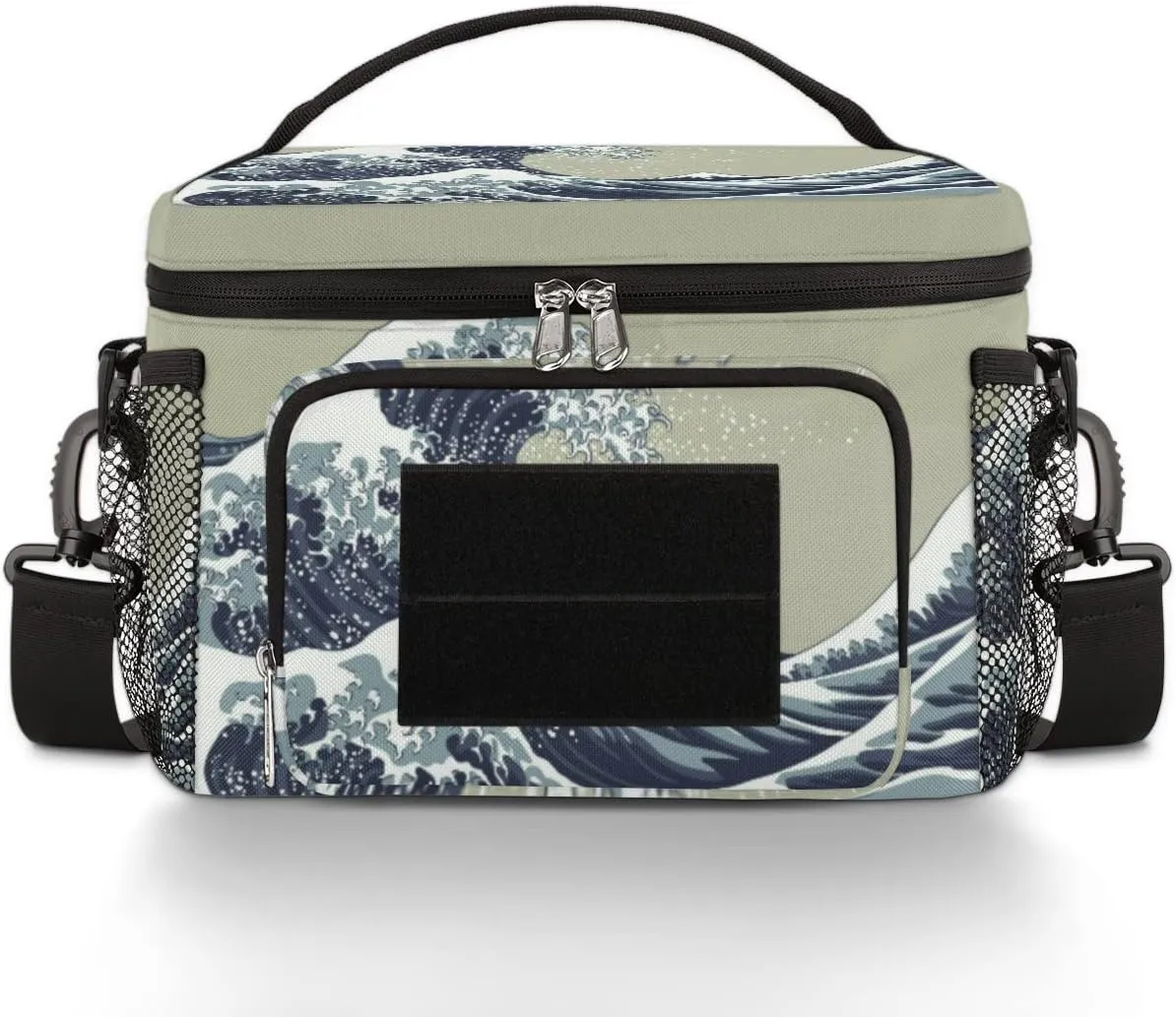Insulated Lunch Bag Women/Men,With Side Pockets And Shoulder Strap,Lunch Cooler Bag Lunch Cooler for Women Men Work-Kanagawa Surf Lane