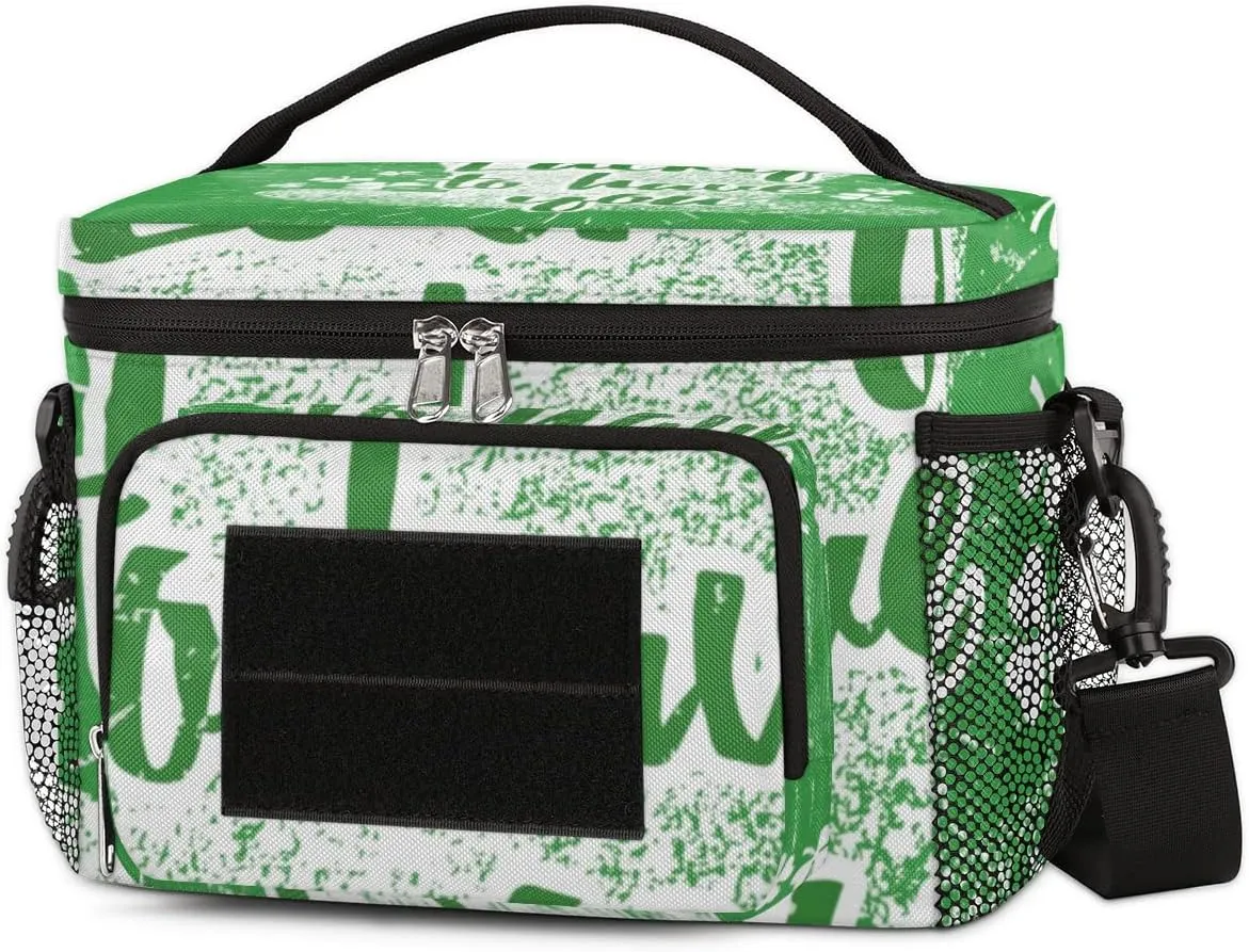 Insulated Lunch Bags for Women,With Side Pockets And Shoulder Strap,Durable Lunch Tote Bag for Women Work,Picnic,Pink-St. Patrick's Day Quote Lucky to Have You