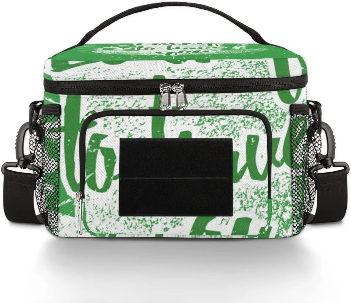 Insulated Lunch Bags for Women,With Side Pockets And Shoulder Strap,Durable Lunch Tote Bag for Women Work,Picnic,Pink-St. Patrick's Day Quote Lucky to Have You