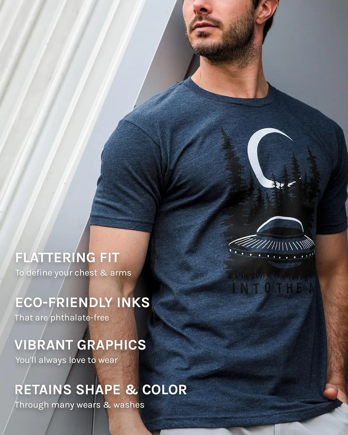 INTO THE AM Men's Graphic Tees S - 4XL Cool Lightweight Fitted Printed Design T-Shirts Nature