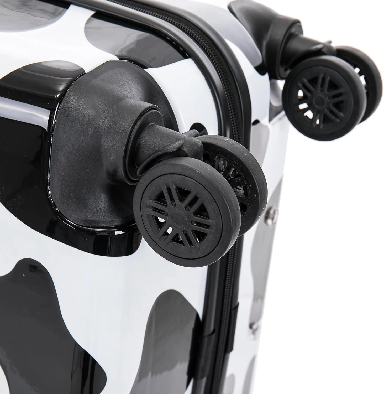 InUSA Cow Print Luggage with Spinner Wheels | Durable Lightweight Hardside Suitcase | Travel Bag with Handle and Trolley | (20in, 24in, 28in) 3 Piece Set