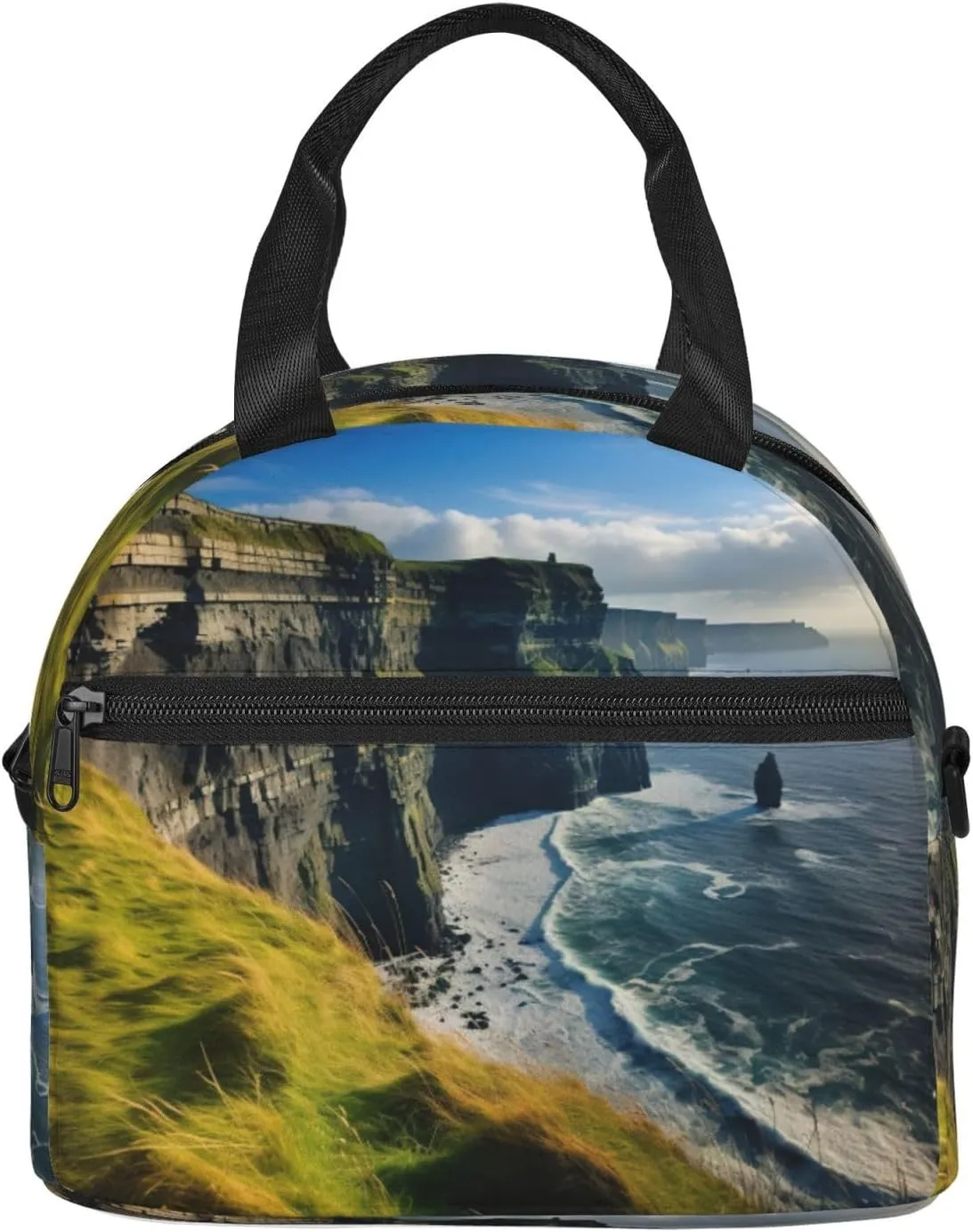 Ireland Outdoors County Clare The Cliffs Insulated Lunch Tote Bag Lunch Box For Women Men, Reusable Good For Daily Work Outings