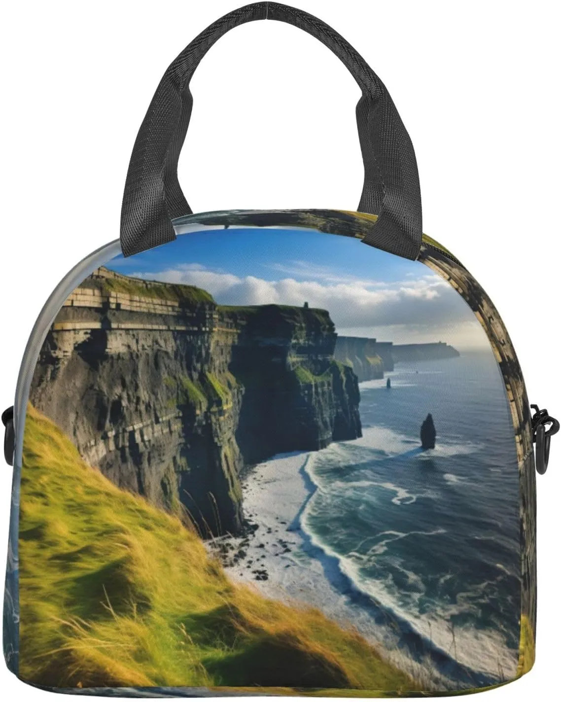 Ireland Outdoors County Clare The Cliffs Insulated Lunch Tote Bag Lunch Box For Women Men, Reusable Good For Daily Work Outings