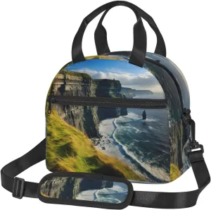 Ireland Outdoors County Clare The Cliffs Insulated Lunch Tote Bag Lunch Box For Women Men, Reusable Good For Daily Work Outings