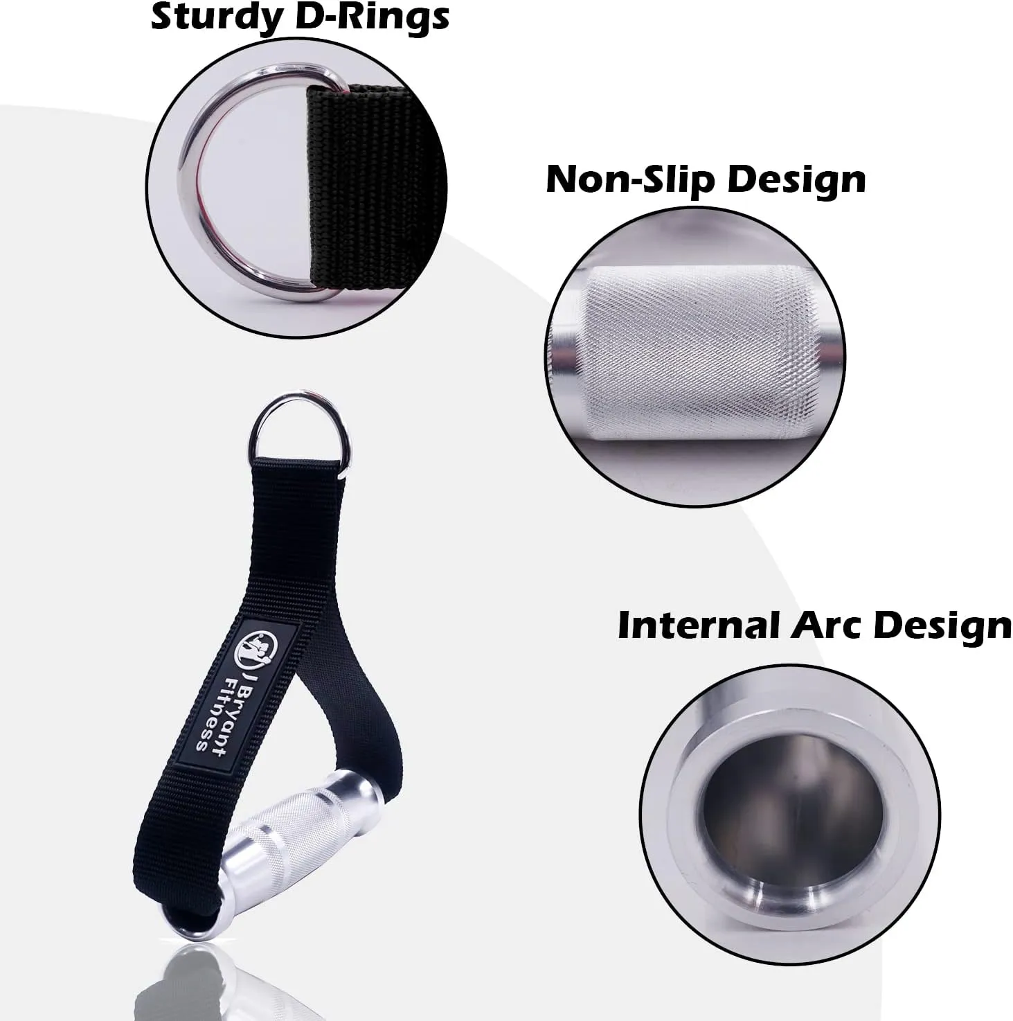 J Bryant Fitness Metal Gym Handles for Cable Machine Attachment Heavy Duty Aluminum Alloy Handle Grips Durable Workout Handles for Resistance Bands Pulley LAT Pull Down System