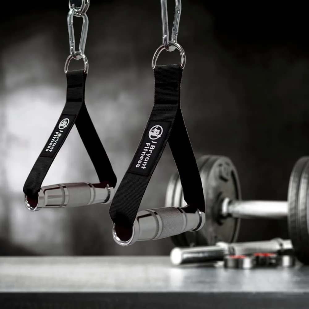 J Bryant Fitness Metal Gym Handles for Cable Machine Attachment Heavy Duty Aluminum Alloy Handle Grips Durable Workout Handles for Resistance Bands Pulley LAT Pull Down System