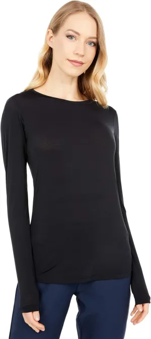 Jamie Sadock® Sunsense® Crew Neck Top Long Sleeve T-Shirt for Women – Straight Hemline – Blended Nylon