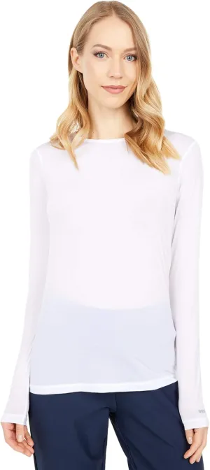 Jamie Sadock® Sunsense® Crew Neck Top Long Sleeve T-Shirt for Women – Straight Hemline – Blended Nylon