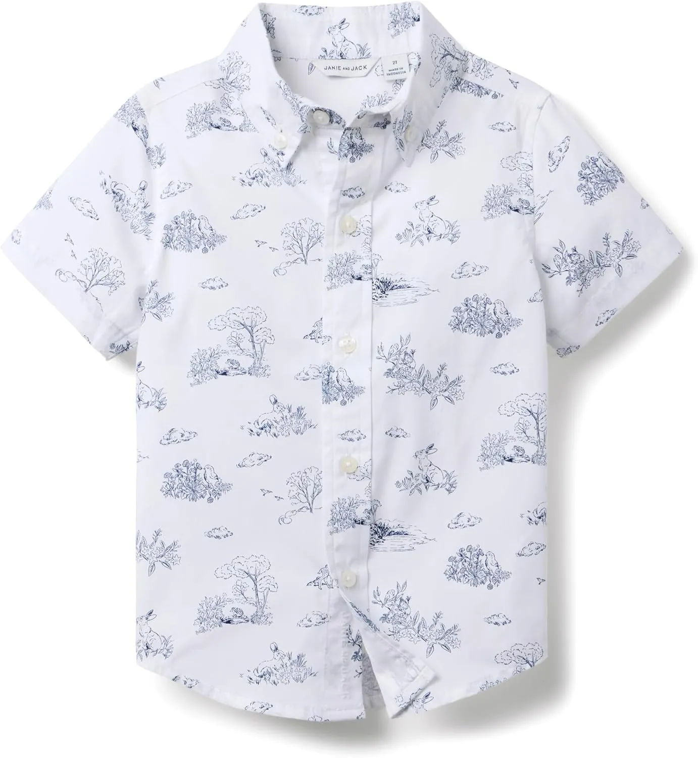 Janie and Jack Boys' Printed Bunny Top (Toddler/Little Big Kid)