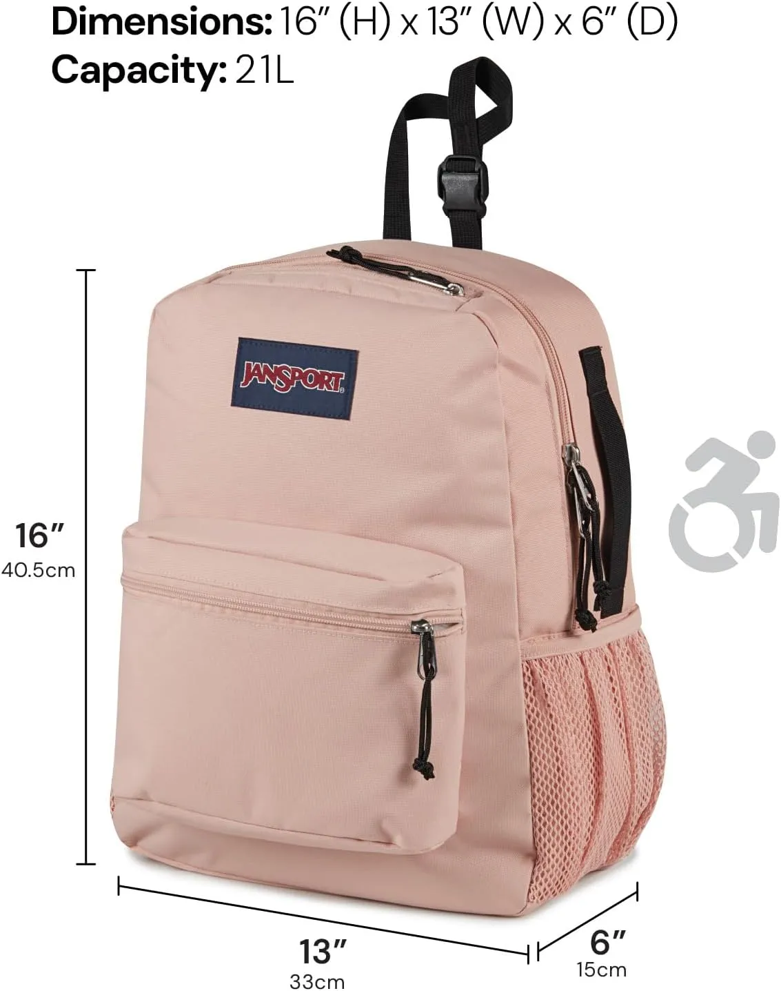 JanSport Central Adaptive Backpack – Wheelchair & Walker Compatible, Tuck-Away Shoulder Straps, Adjustable Backrest Loops & Anchor Straps, Iconic Design, Red/Multi Hippie Days