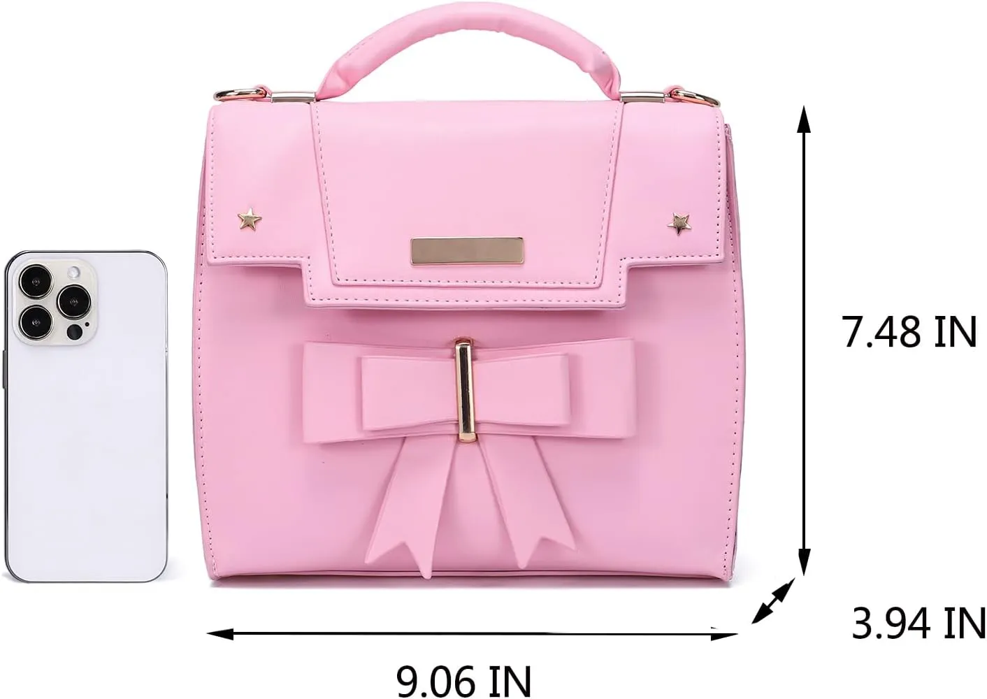 JHVYF Women's Cute Wings Bow Top Handle Cross Body Shoulder Bags Girls Kawaii Handbag