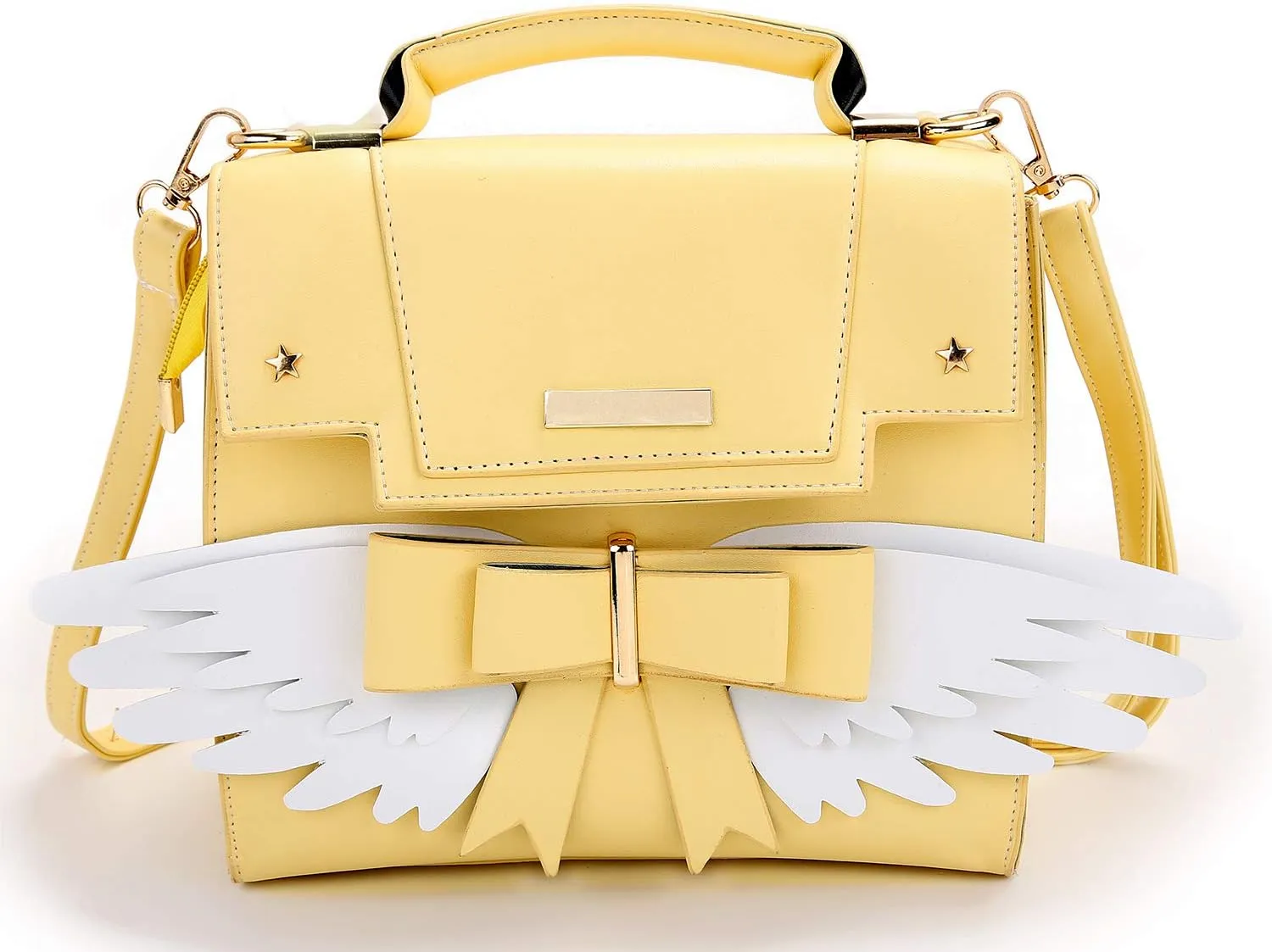 JHVYF Women's Cute Wings Bow Top Handle Cross Body Shoulder Bags Girls Kawaii Handbag