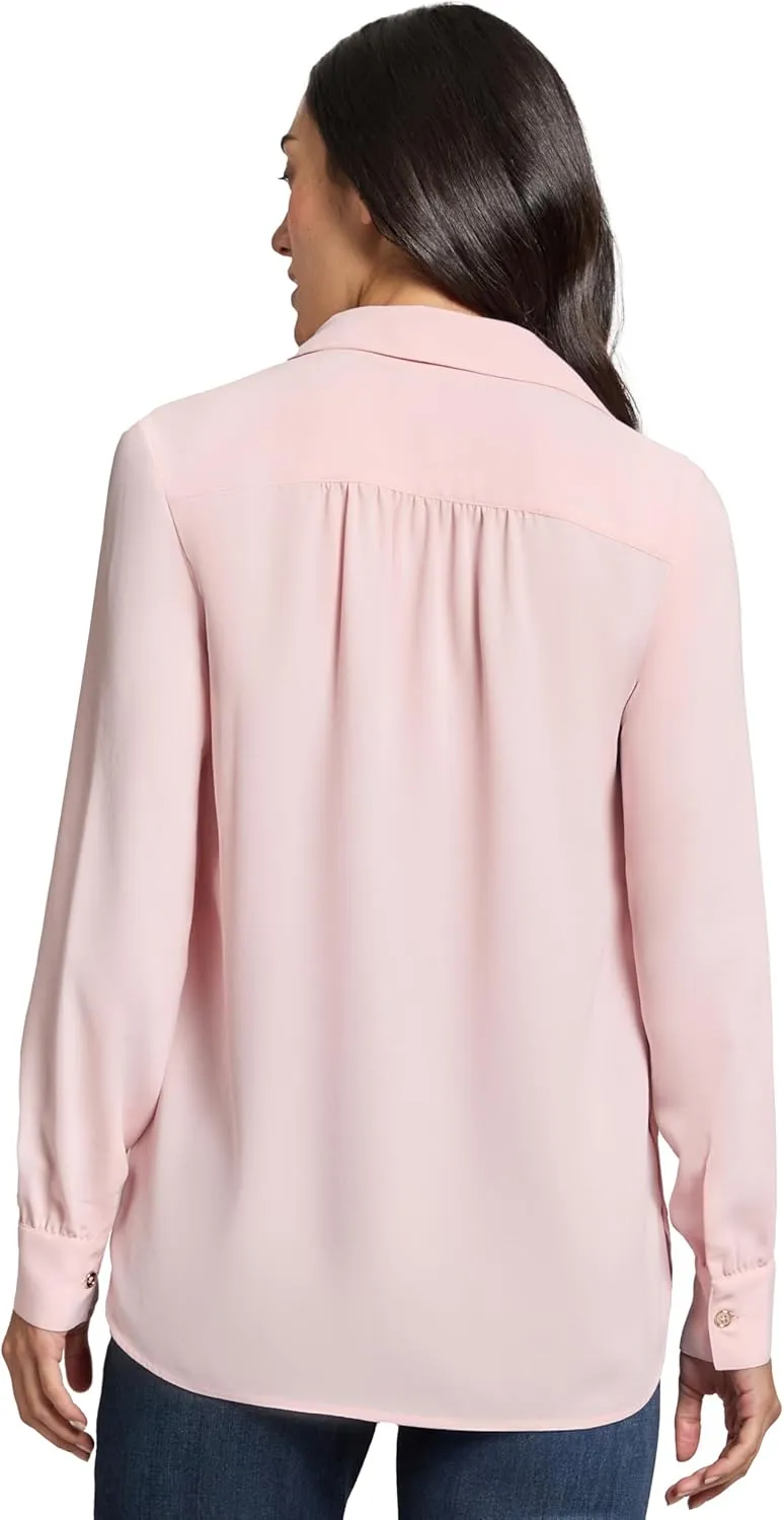 Jones New York Women's Long Sleeve Button Detail Tunic Top