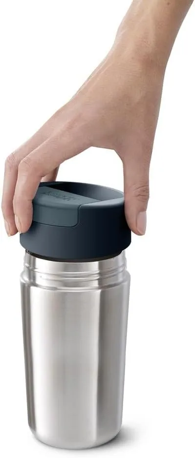 Joseph Joseph Sipp Stainless Steel Insulated Travel mug, Hygienic Leakproof reusable Vacuum thermal mug, Coffee & Tea Insulated Cup - 16 fl. oz