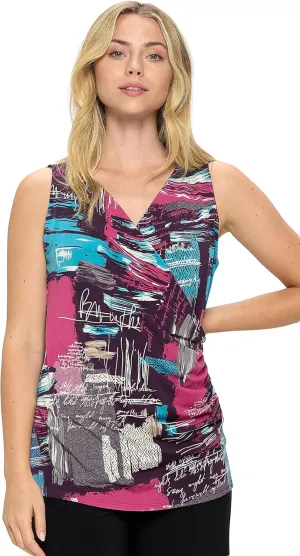 Jostar Women's Crossover Tank Top - Sleeveless Blouse V- Neck Tunic