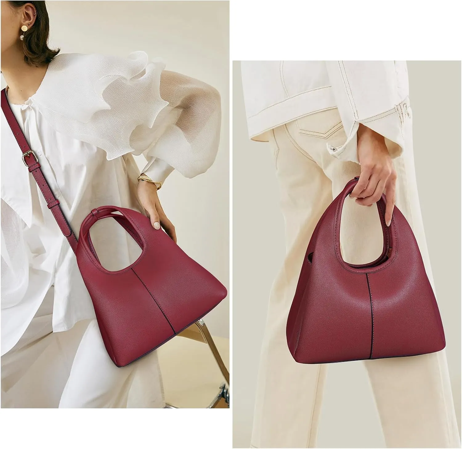 JQWSVE Crossbody Bag Top Handle Handbag for Women Trendy Purse Satchel Bags Pebble Leather Shoulder Bag Hobo Tote Handbag