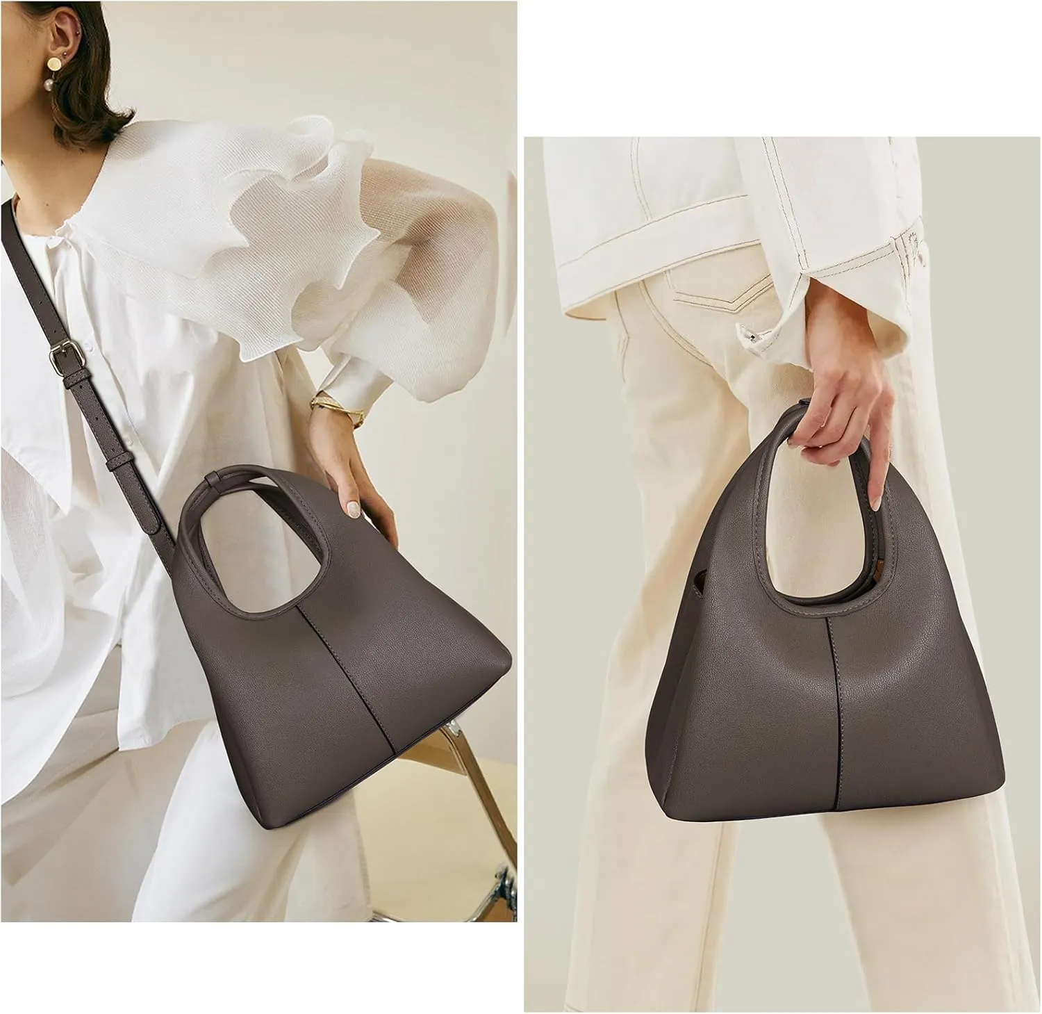JQWSVE Crossbody Bag Top Handle Handbag for Women Trendy Purse Satchel Bags Pebble Leather Shoulder Bag Hobo Tote Handbag