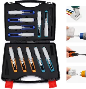 JRready ST5344 Pin Removal Tools Mini-Fit Jr Extraction Tool Micro-Fit .062 .093 Molex Pin Extractor Tool Metri-Pack AMP Mate-N-Lok Amphenol RT360 Series Connectors Terminal Release Tool Kit 11PCS