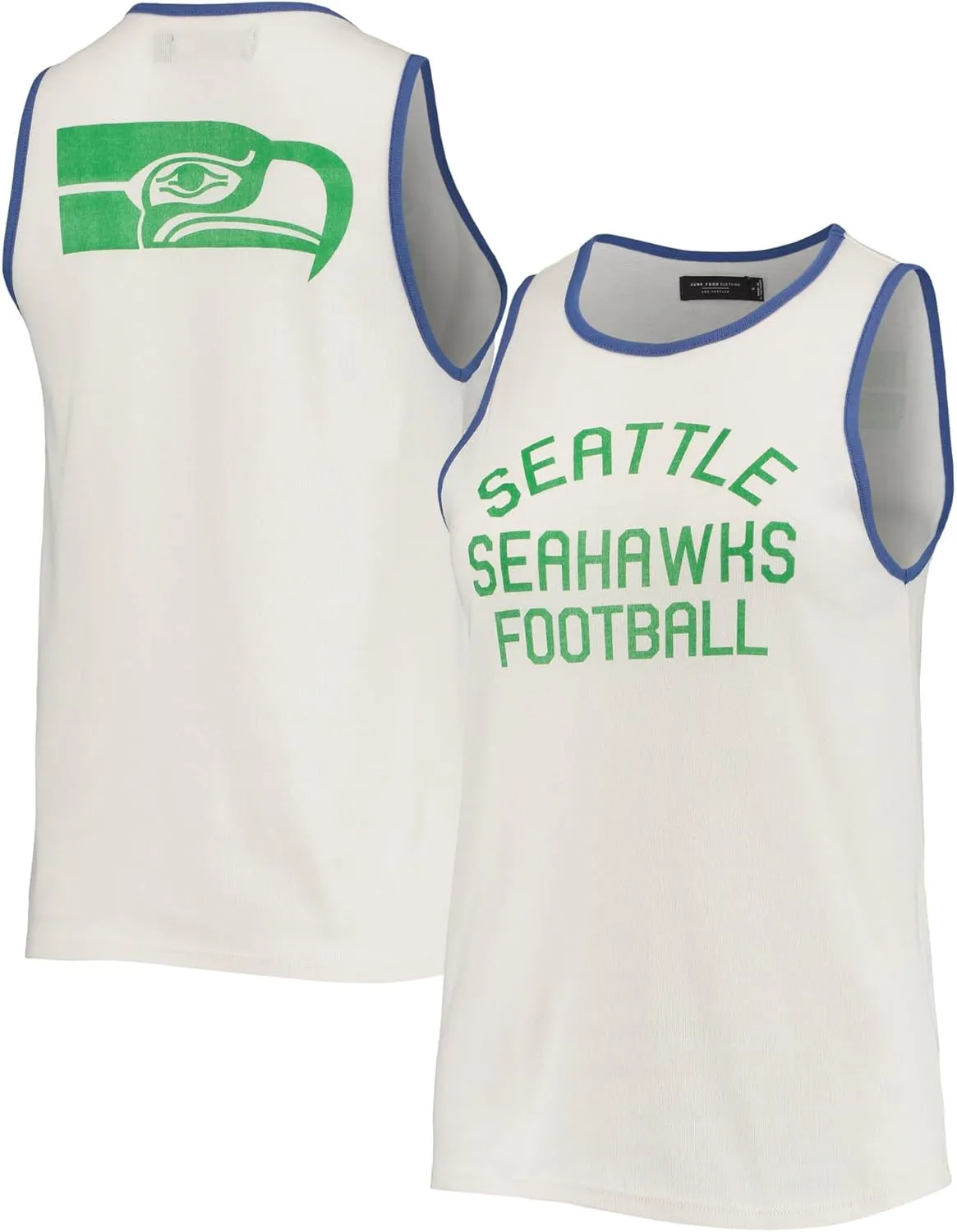 Junk Food Clothing x NFL Eagles Womens Pop Binding Rib Tank Top Football Graphic Top - Parent