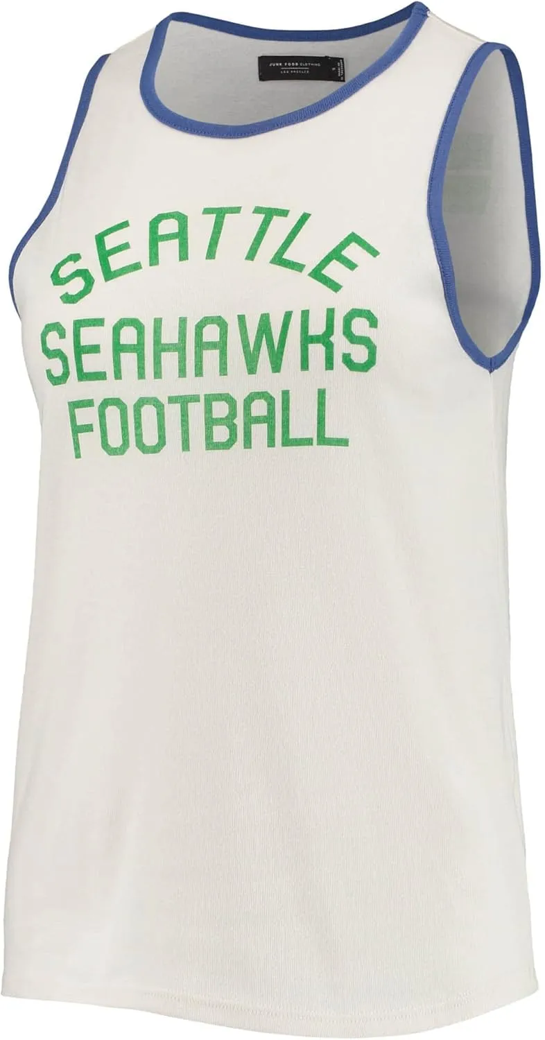 Junk Food Clothing x NFL Eagles Womens Pop Binding Rib Tank Top Football Graphic Top - Parent