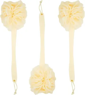 Juvale 3 Pack Long Handled Loofah Back Scrubber for Shower - Exfoliating Loofah with Handle for Shower & Bath (18 in)