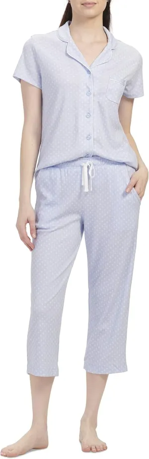 Karen Neuburger Women's Girlfriend Short Sleeve Top and Cozy Bottom Pajama Set