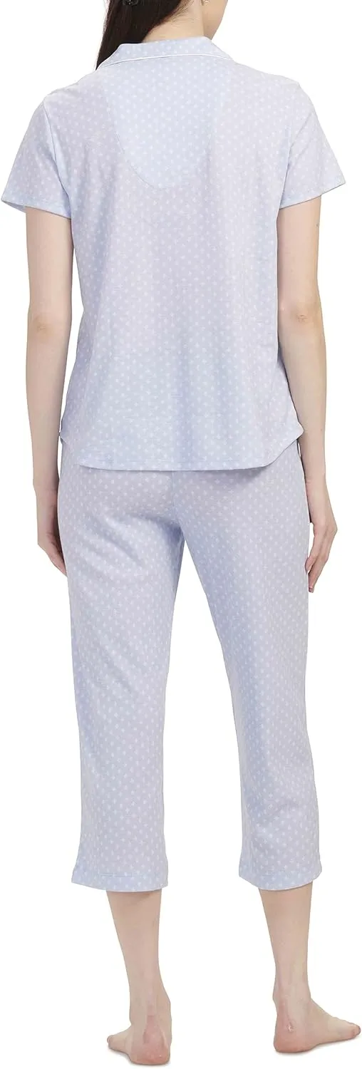 Karen Neuburger Women's Girlfriend Short Sleeve Top and Cozy Bottom Pajama Set