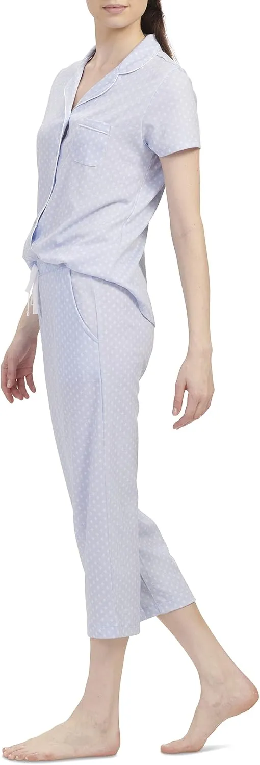 Karen Neuburger Women's Girlfriend Short Sleeve Top and Cozy Bottom Pajama Set