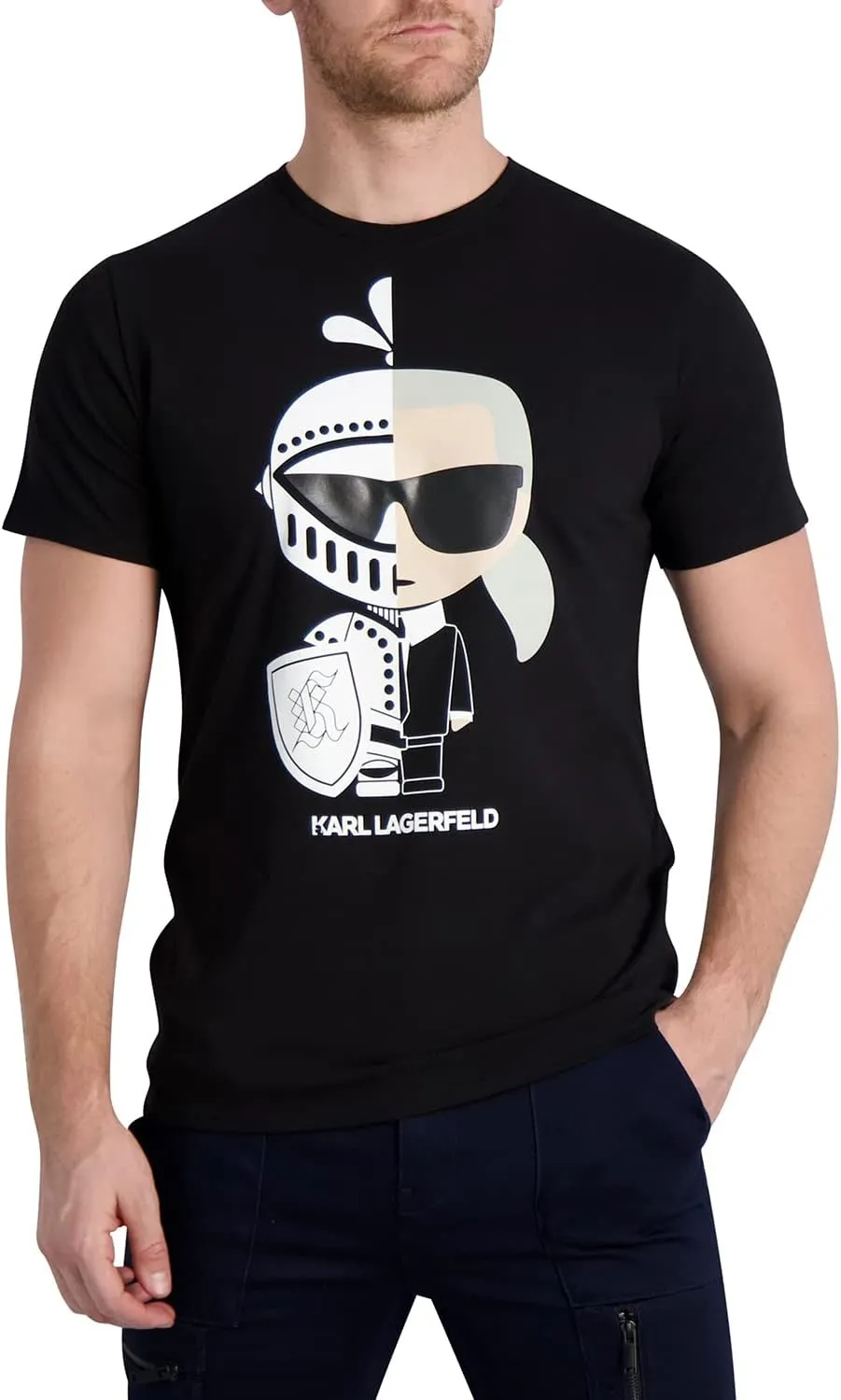 Karl Lagerfeld Paris Men's Karl Knight Printed Graphic Tee Shirt