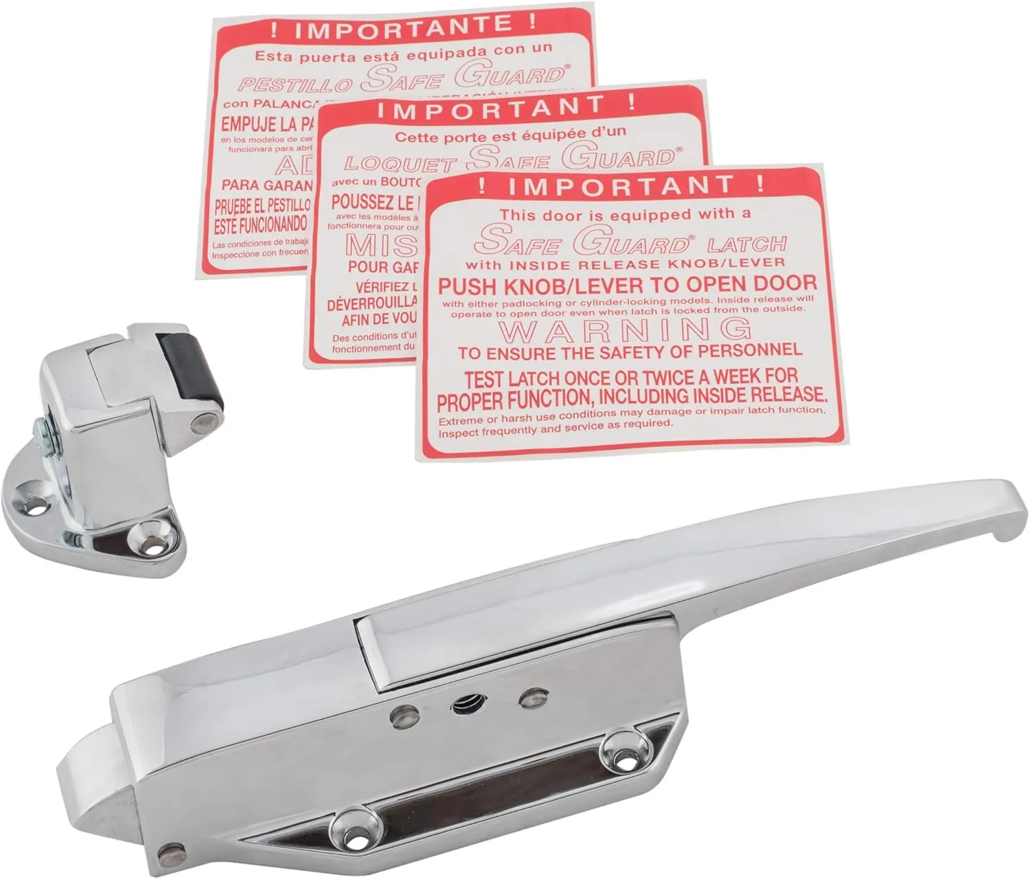 Kason 0058 Safeguard Radial Latch and Flush to 1/4" Roller Strike, Polished Finish, 10058L05021_10059005001