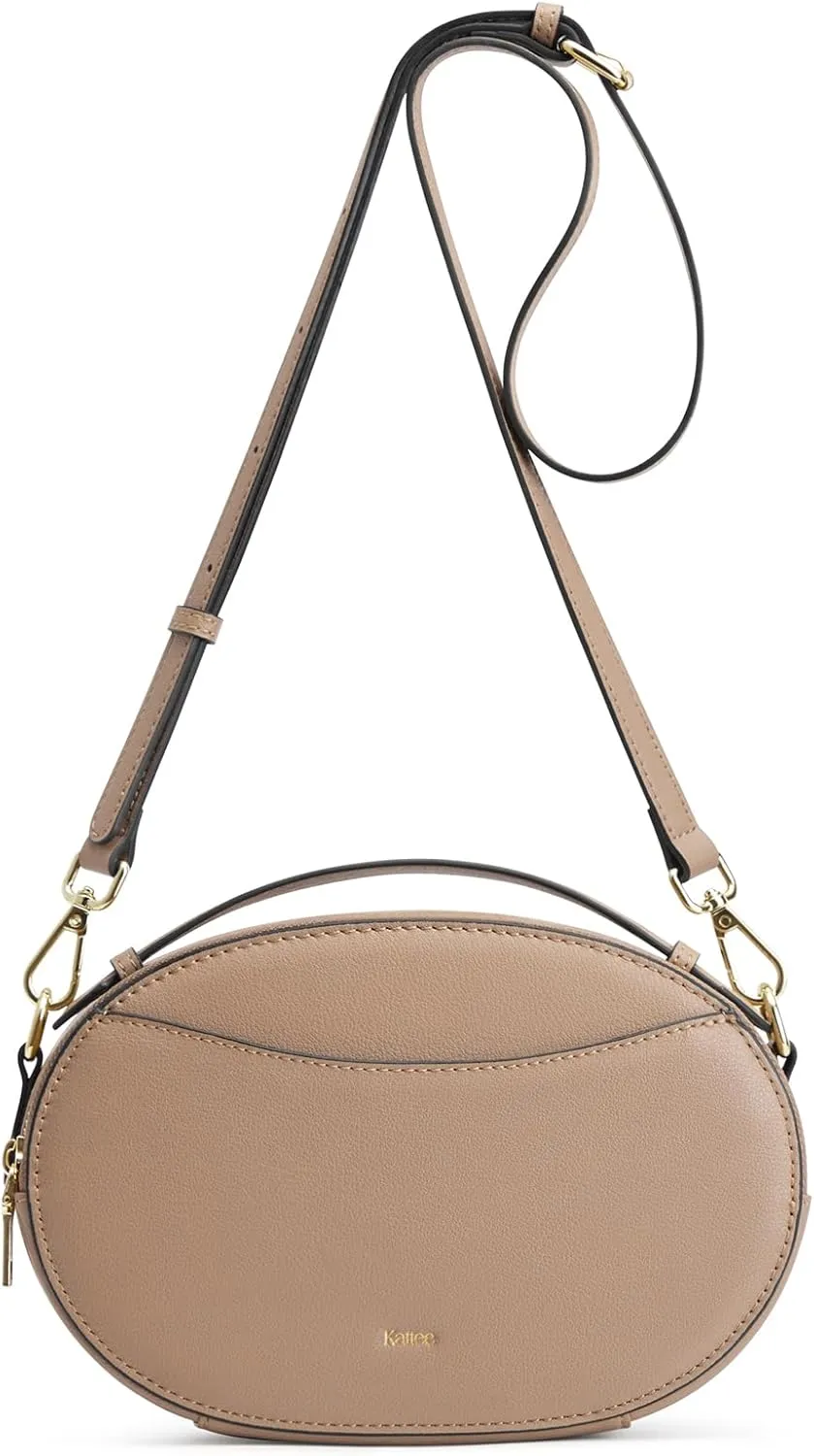 Kattee Crossbody Leather Bags for Women, Small Genuine Leather Cross Body Shoulder Bag for Woman Trendy Purse with Top Handle