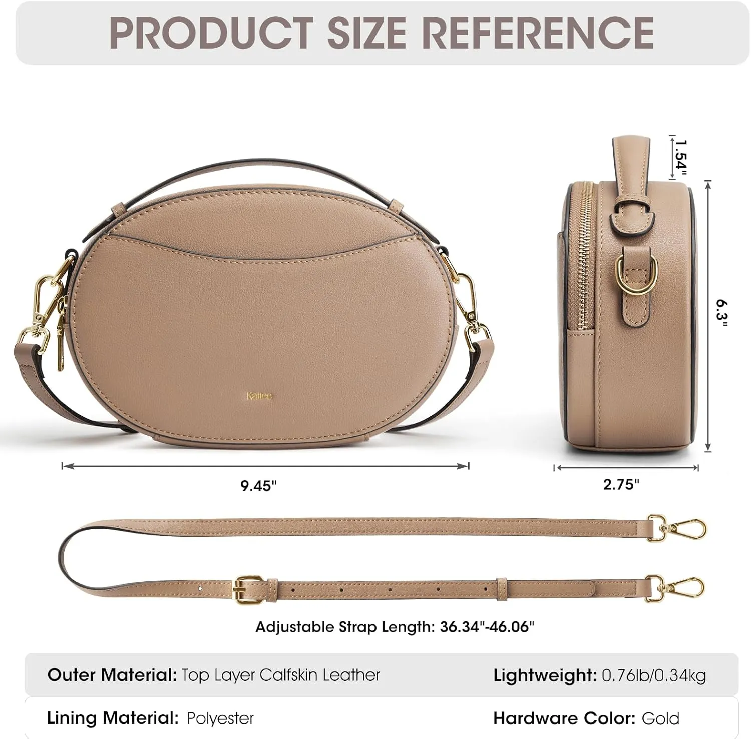 Kattee Crossbody Leather Bags for Women, Small Genuine Leather Cross Body Shoulder Bag for Woman Trendy Purse with Top Handle