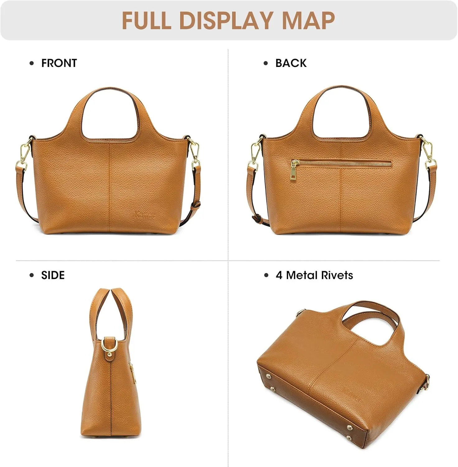 Kattee Leather Crossbody Bags for Women Cross Body Purses,Small Shoulder Tote Bag, Women's Satchel Handbags with Top Handle