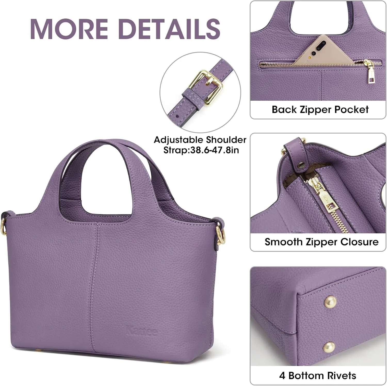 Kattee Leather Crossbody Bags for Women Cross Body Purses,Small Shoulder Tote Bag, Women's Satchel Handbags with Top Handle