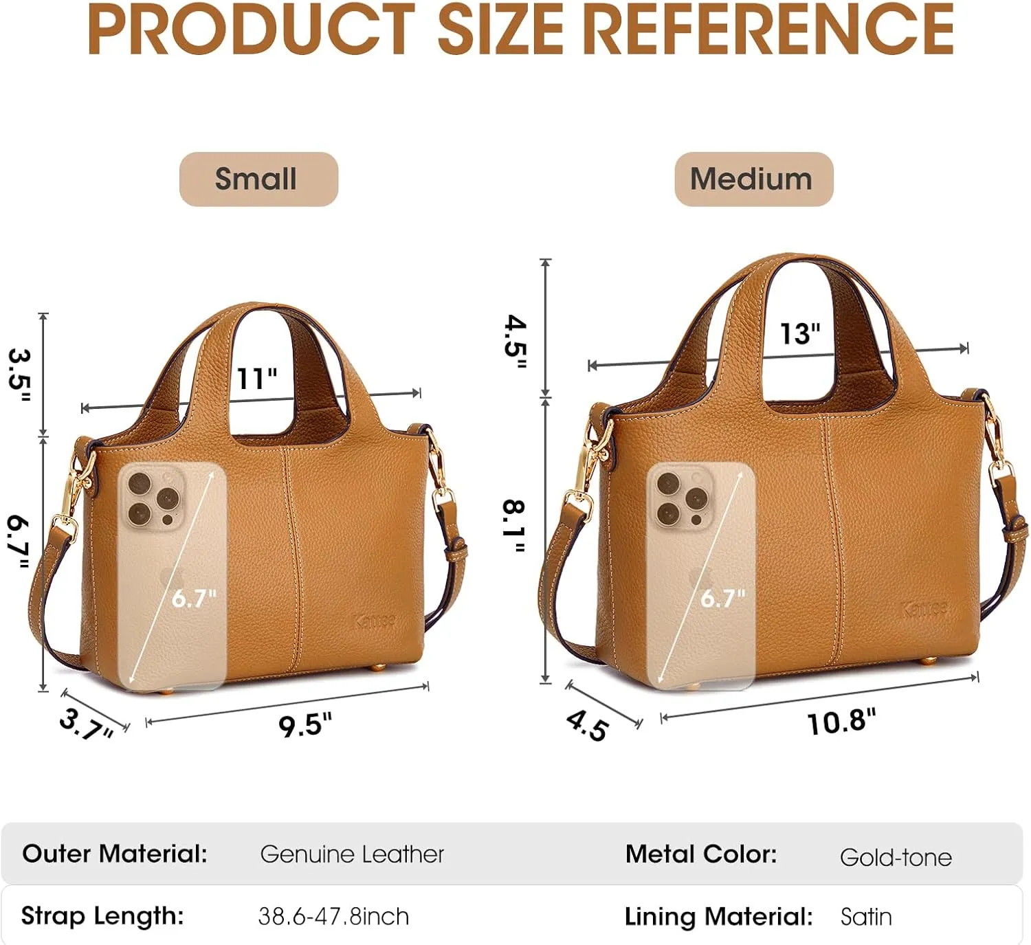 Kattee Leather Crossbody Bags for Women Cross Body Purses,Small Shoulder Tote Bag, Women's Satchel Handbags with Top Handle
