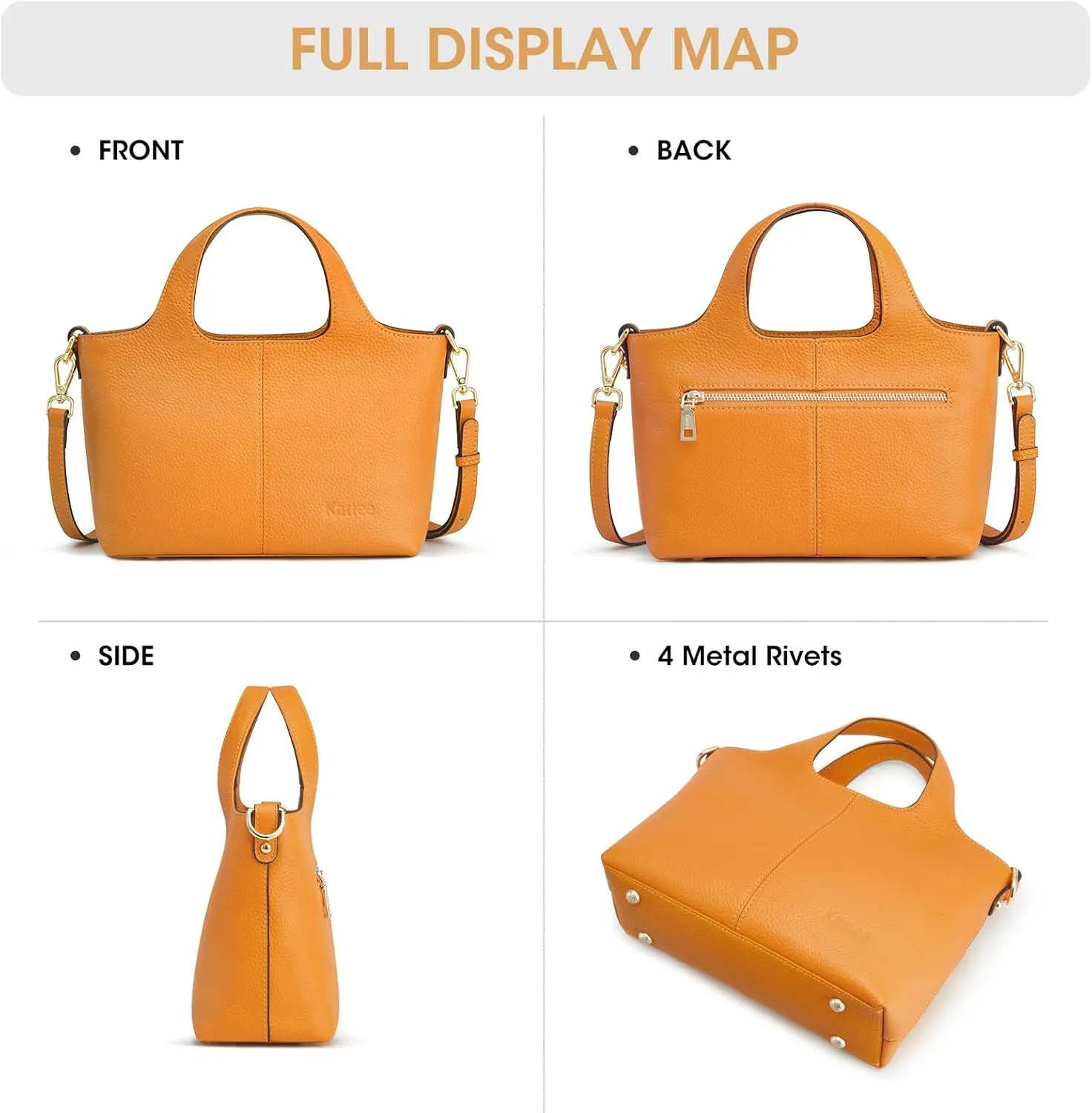 Kattee Leather Crossbody Bags for Women Cross Body Purses,Small Shoulder Tote Bag, Women's Satchel Handbags with Top Handle