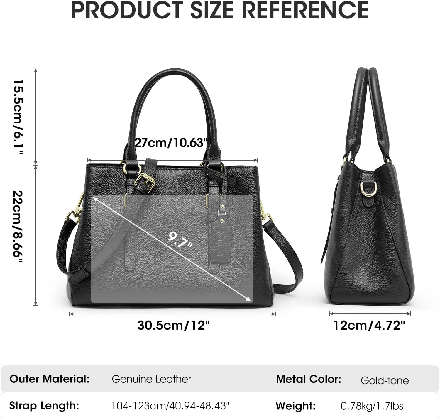 Kattee Leather Purses and Handbags for Women, Shoulder Bags Soft Top Handle Crossbody Satchel Tote