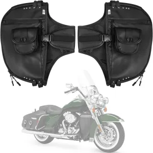 KEMIMOTO Soft Lowers Chaps Synthetic Leather Engine Bar Covers for Touring Models Street Glide Road King Road Glide and Trike Models 1980-2024 2025