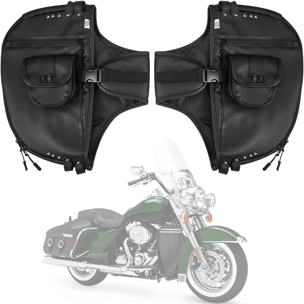KEMIMOTO Soft Lowers Chaps Synthetic Leather Engine Bar Covers for Touring Models Street Glide Road King Road Glide and Trike Models 1980-2024 2025