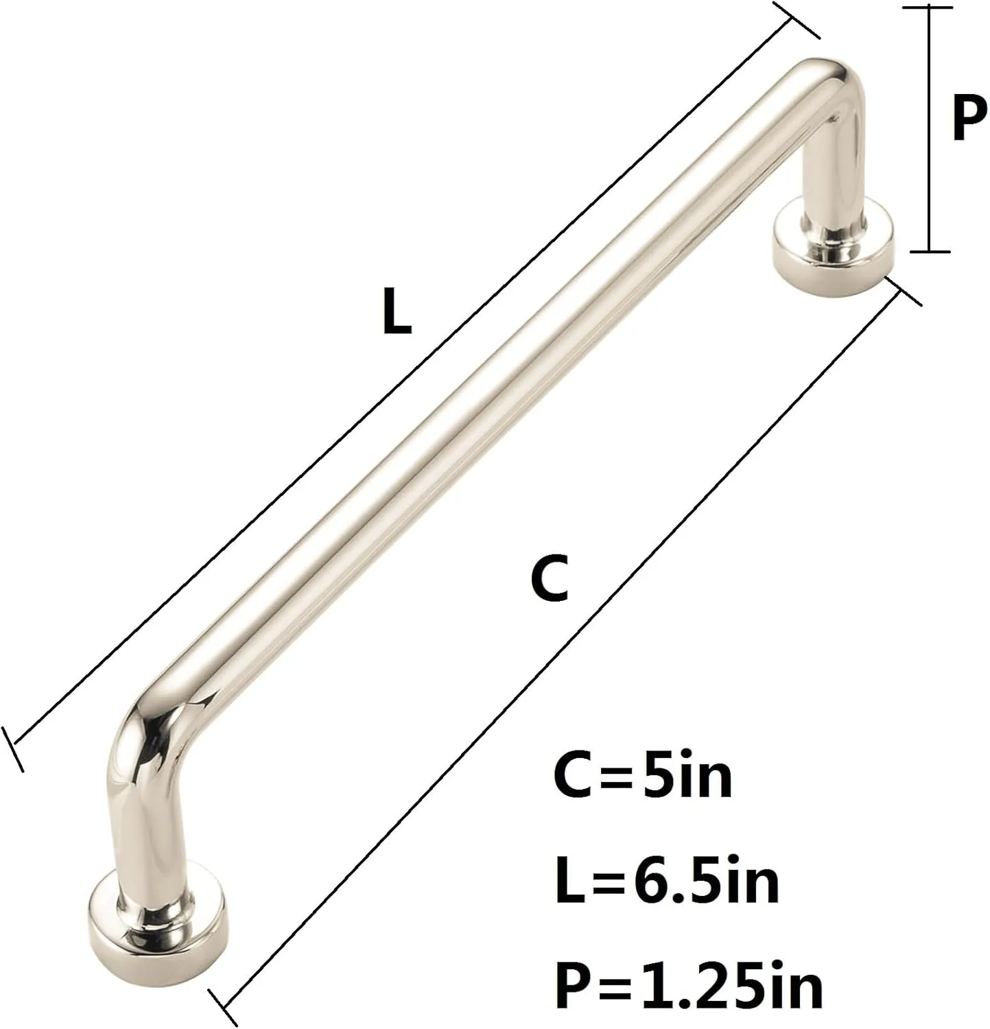 khtumeware 10 Pack Polished Nickel Cabinet Pulls 5 Inch(128mm) Hole Centers Cabinet Handles Kitchen Hardware Straight Bar for Cabinets and Drawer Pulls